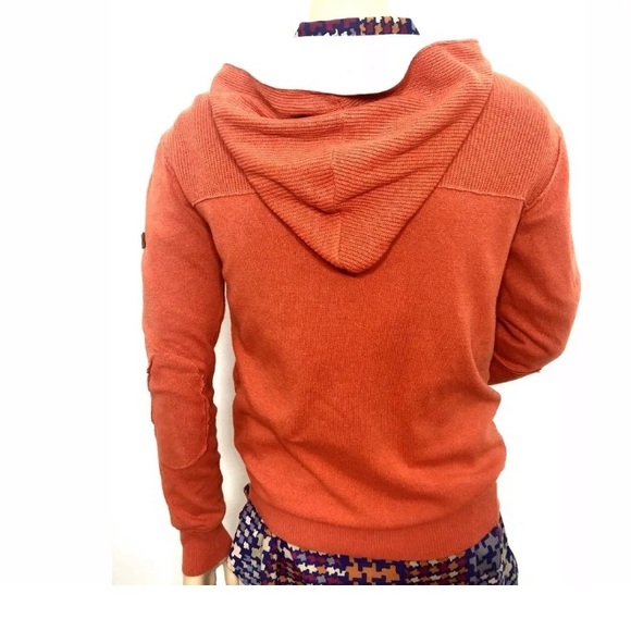 KEEP IN TOUCH Orange Wool Hooded Sweater  Sz L - Picture 3 of 6